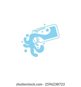 abstract logo of a liquid coming out of a jar
