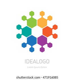 Abstract Logo look like flower. Vector logotype, design element or icon.