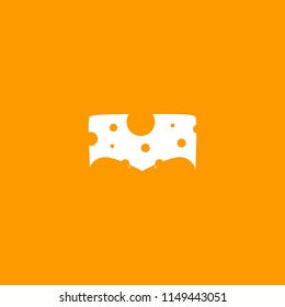 abstract logo of M letter with One Cheese and Two mice
