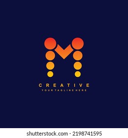 abstract logo M with luxury stylish circle concept. logo letter M. icon M. suitable for company logos, business, product marketing, etc.