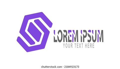 An abstract logo made of an arbitrary shape. A template for the individual implementation of a creative idea. Flat style