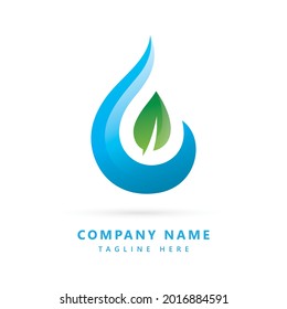 Logo abstracto hecho con forma colorida de gota de agua