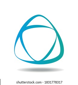 The abstract logo made of two rounded triangles