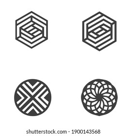 Abstract logo mark geometric shapes strips