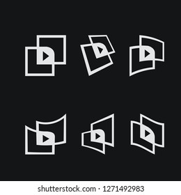 abstract logo of media and internet windows, vector logo templates for industry and companies, play media