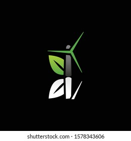 Abstract logo. Minimalistic logo design. Creative logo icon on black background. Beautiful and simple element.