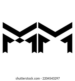 Abstract logo MM digital crown modern alphabet font. Future creative font music electronic monograph technology typography. illustration