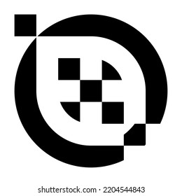 Abstract logo modern digital swing OQ alphabet font. Technology typography electronic monograph music creative font illustration