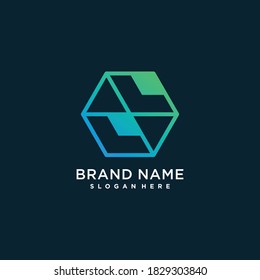 Logo abstracto con el concepto de tecnología moderna Vector Premium Parte 6