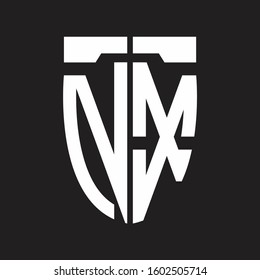 Abstract logo monogram with emblem style isolated on black background