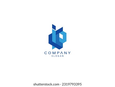 Abstract logo or monogram.. geometric shape logo and LETTER IP OR PI icon logo.. use for business, corporate etc..