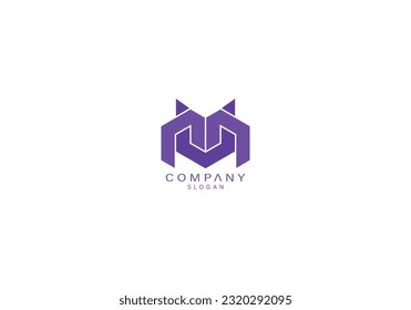 Abstract logo or monogram.. geometric shape logo and LETTER UM OR MU icon logo.. use for business, corporate etc..