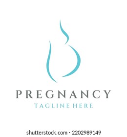 Abstract logo of mother or woman carrying baby or pregnant. Logos for clinics, pharmacies and hospitals.