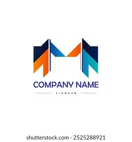 Abstract logo multicolored squares for company design