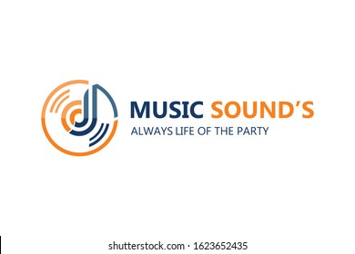 Abstract logo for music and sound vector