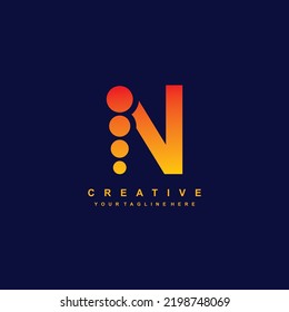 abstraktes Logo N mit luxuriösem, stilvollem Circle-Konzept. Logo-Brief N. Symbol N. geeignet für Firmenlogos, Geschäftskunden, Produktmarketing usw.