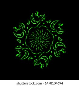 Abstract logo nature green line template