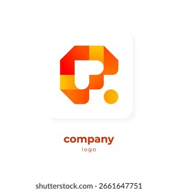 Logotipo abstracto con corazón de espacio negativo