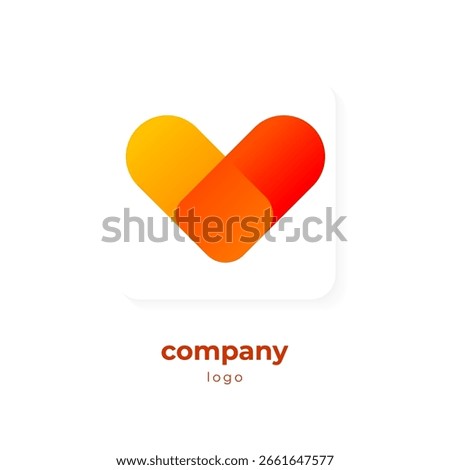 abstract logo with negative space heart
