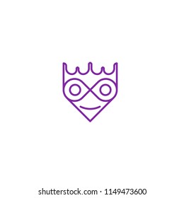 abstract logo of nerd Writer king with purple outline