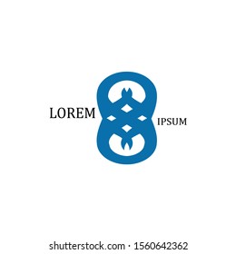 Abstract logo number eight vector design template.  Abstract Design Number Eight.