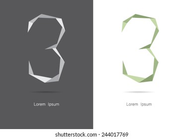 Abstract logo number three vector.