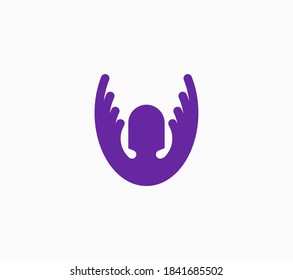Abstract logo octopus logo icon. Vector design template black color.