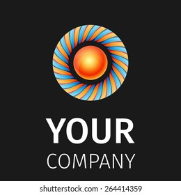 Abstract logo on a black background for your design, excellent vector illustration, EPS 10