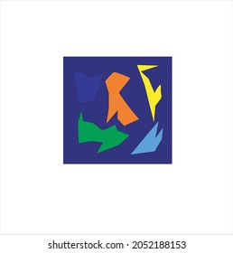 logotipo abstracto sobre fondo azul