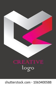 Abstract logo on dark background. Minimalistic logo design