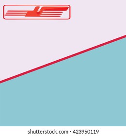 Abstract logo on the letterhead graphic design isolated modern vector creative white and blue background