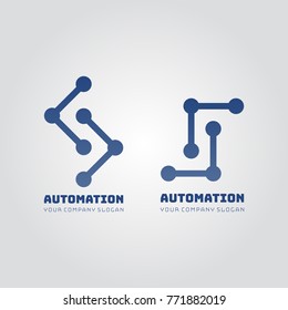 Abstract logo on the theme of technology development and automation
