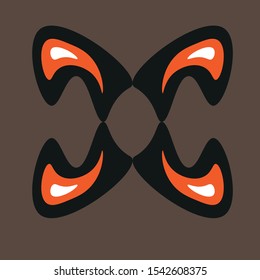 abstract logo with orange, black and white color