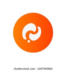 Abstract Logo. Orange Circle. Design Vector Illustration.