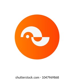 Abstract Logo. Orange Circle. Design Vector Illustration.