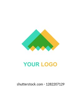 abstract logo. overlapping color template design vector