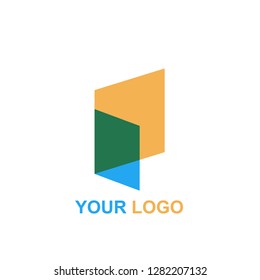 abstract logo. overlapping color template design vector