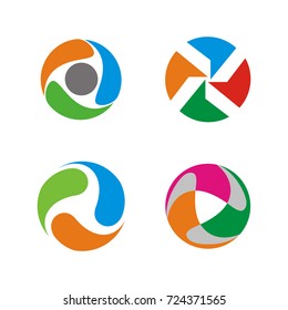 Logo Templates Set Abstract Circle Creative Stock Vector (Royalty Free ...