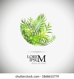 Abstract logo of palm leaves. Vector illustration