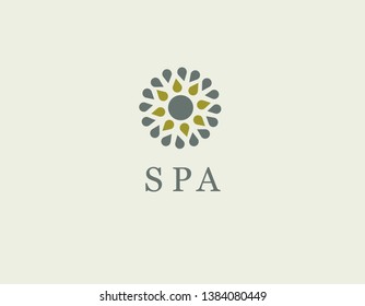 Abstract logo pattern of water drops or oil for a beauty salon or spa