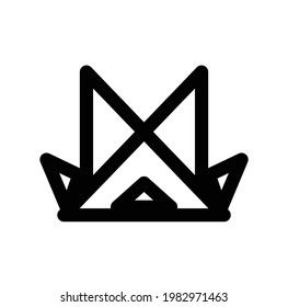 logotipo abstracto de un montón de objetos triangulares que forman la corona de un rey.