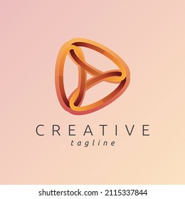 Logo abstracto con ilustración de diseño de juego