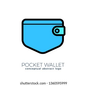 abstract logo of pocket wallet