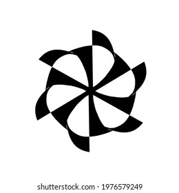 abstract logo of a propeller fan for the world of transportation, a motorbike engine as a symbol