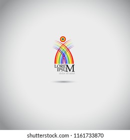 Abstract logo from rainbow lines