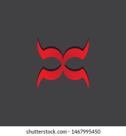 abstract logo of a red gradient vector with a black background