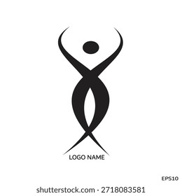Abstract logo representing a woman, vector illustration