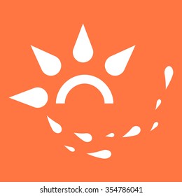 An abstract logo resembling nature, with the Sun and a swarm of water droplets
