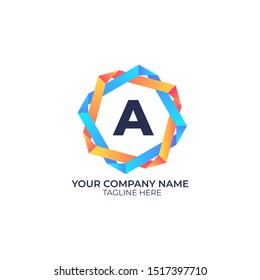 Abstract Logo With Ribbons That Blend Together