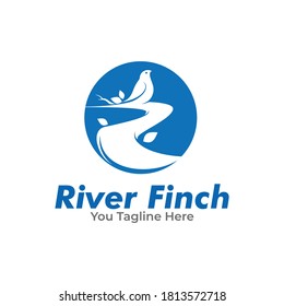 Abstract logo with river forming a bird